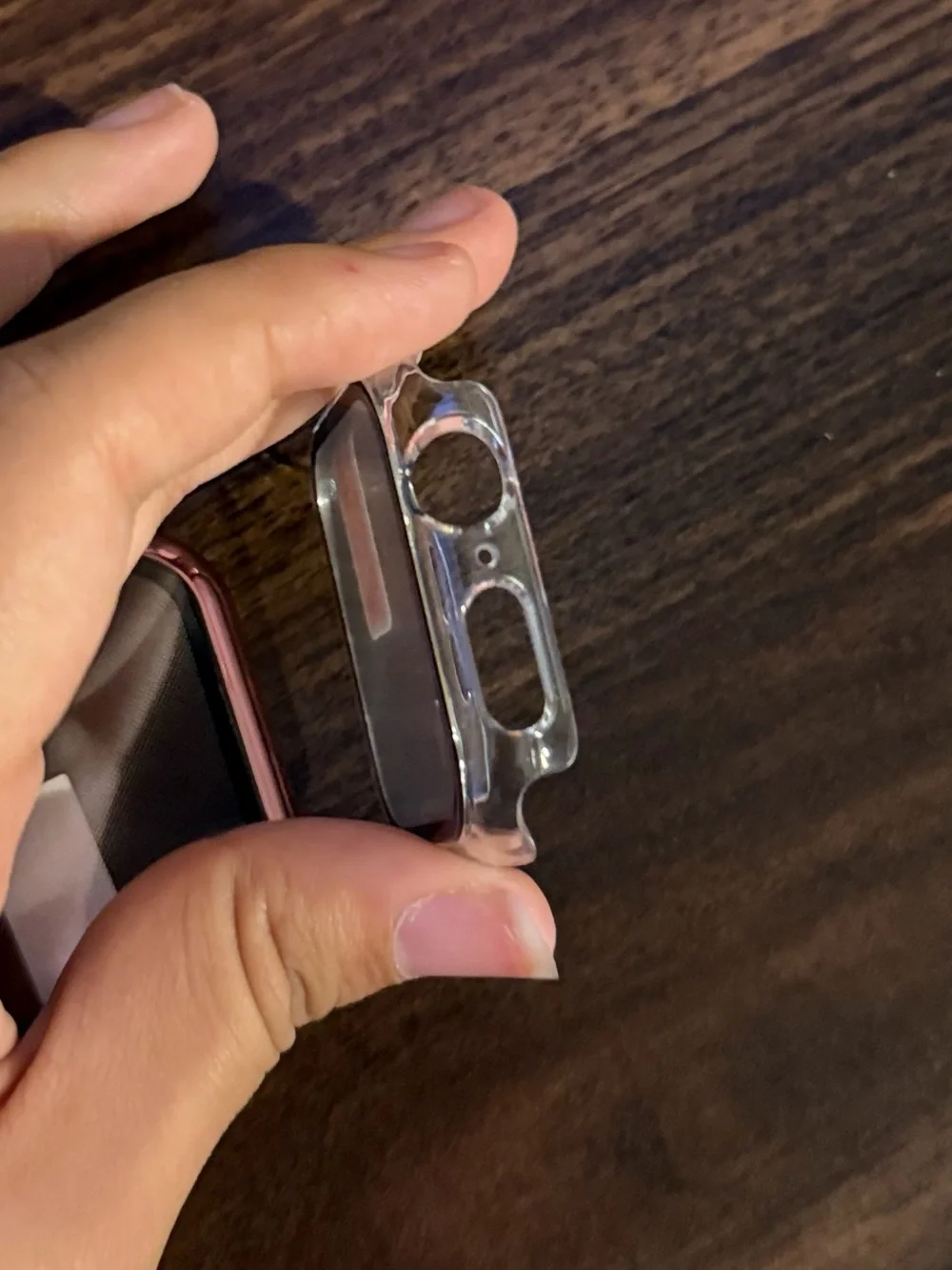 Clear and Rose Gold Protective Case for Apple Watch